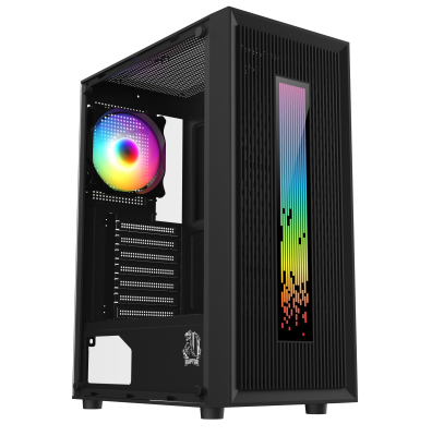 Gabinete Raptor Vortex Tg Mid-Tower Rgb Back Fan X1 + Led Front W/Button Control (6710)
