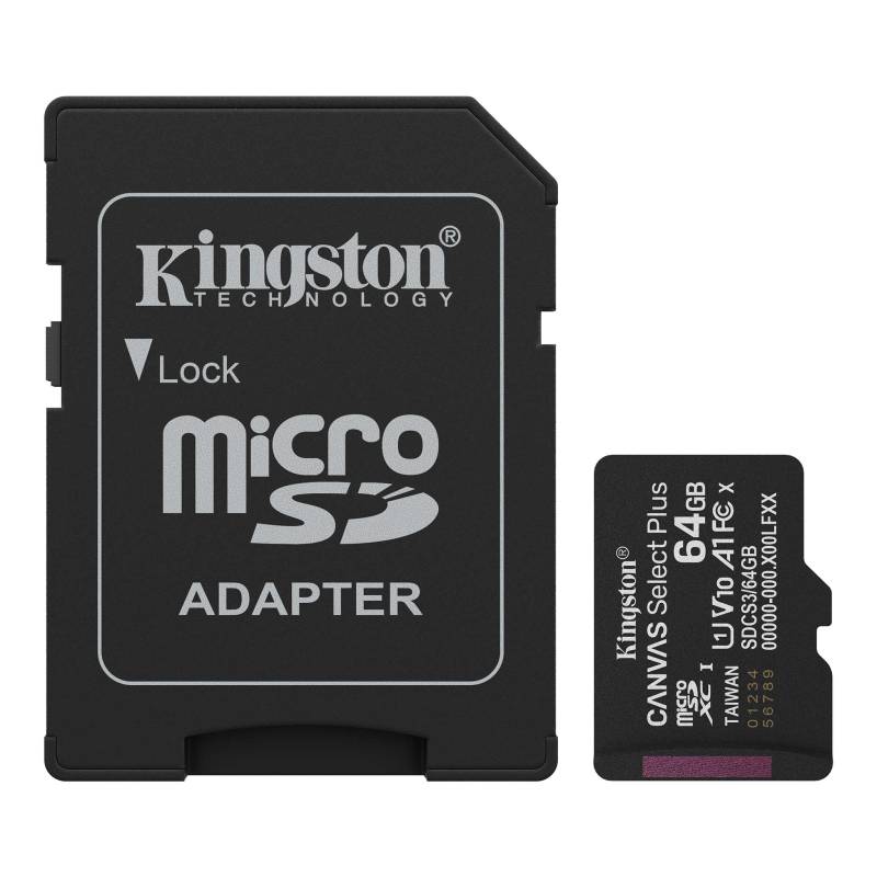 Microsd Kingston 64Gb C/Adap Gen3 100Mb/S Canvas S Plus Cl10 (8408)