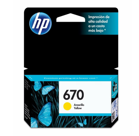 Hp 670 Yellow Ink Cartridge Cz116Al (0016)
