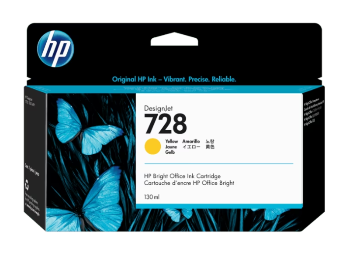 F9J65A Hp 728 130-Ml Yellow Ink Cartridge
