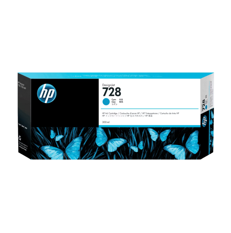 F9K17A Hp 728 300-Ml Cyan Ink Cartridge