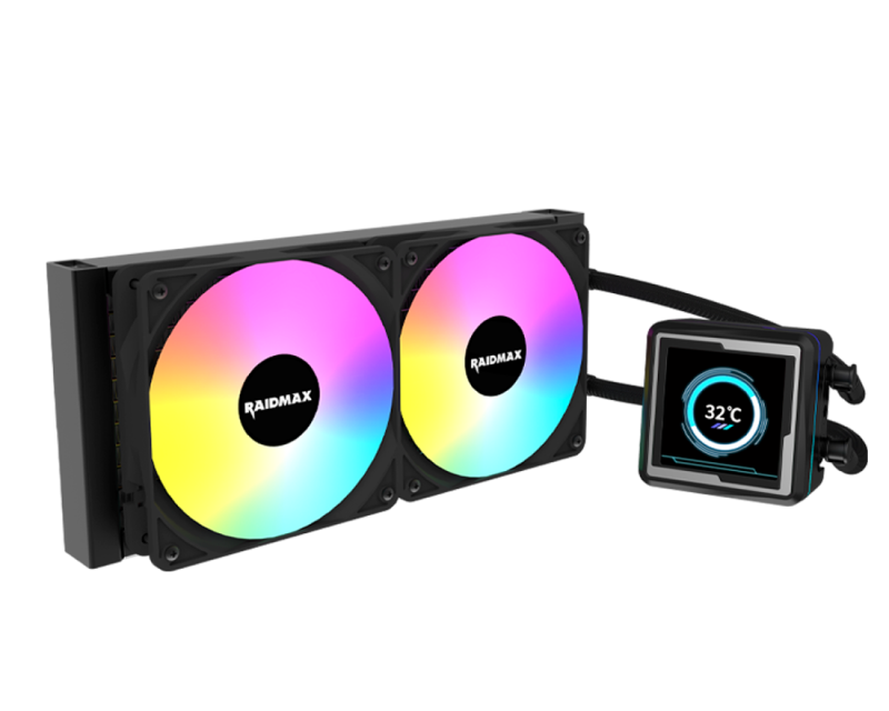 Water Cooler Cpu Raidmax Lm240 Rgb Lcd Display Black