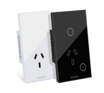 Tomacorriente+Tecla Hunnox Smart Tactil 1 Canal Blanco