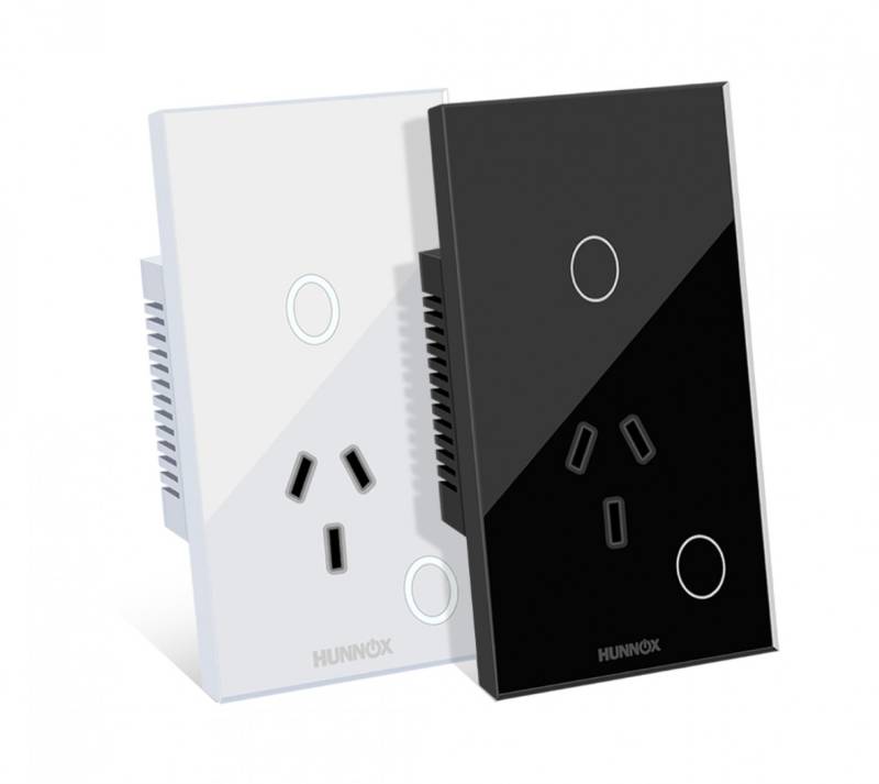 Tomacorriente+Tecla Hunnox Smart Tactil 1 Canal Negro