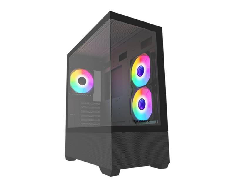 Gabinete Gamer Raidmax Infinita I801 Air Fishtank Argb Tg Black